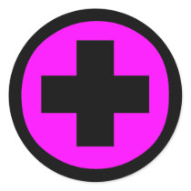 MEDICAL FETISH CROSS PINK BLACK stickers