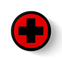 MEDICAL FETISH CROSS RED BLACK buttons
