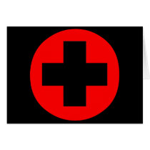 MEDICAL FETISH CROSS RED BLACK cards