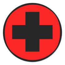MEDICAL FETISH CROSS RED BLACK stickers