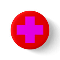 MEDICAL FETISH CROSS RED PINK buttons