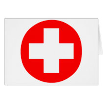 MEDICAL FETISH CROSS RED WHITE cards