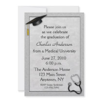 Medical Gray Graduation Invitation
