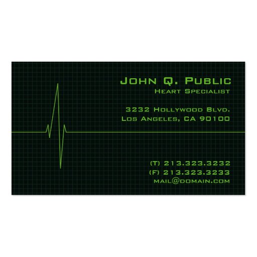 Medical Heart Monitor Business Card (front side)