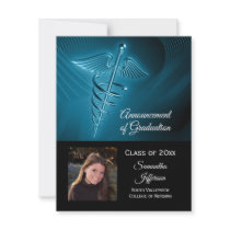 Medical Logo Photo Graduation Invite, Any Year