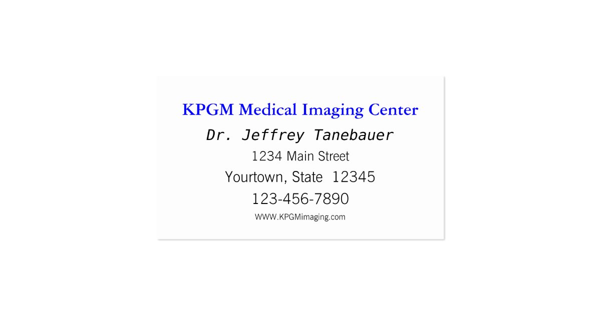 Medical MRI imaging Business Card Zazzle