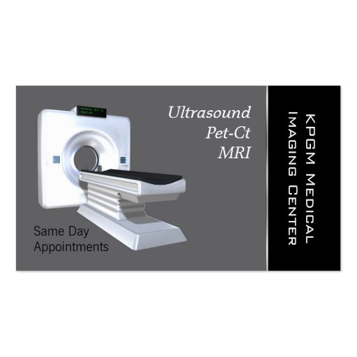 Medical MRI imaging Business Cards (front side)