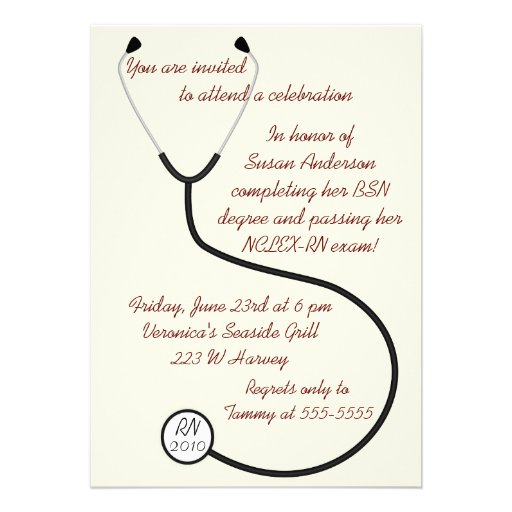 Medical or Nursing Degree Graduation Invitation