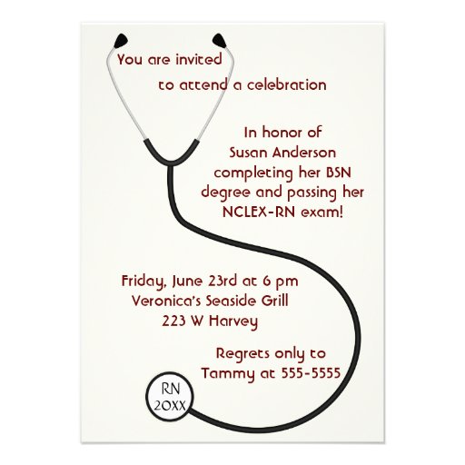 Medical or Nursing Degree Graduation Invitation