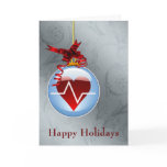 medical profession cardio holiday Cards cards