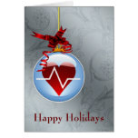 medical profession cardio holiday Cards cards