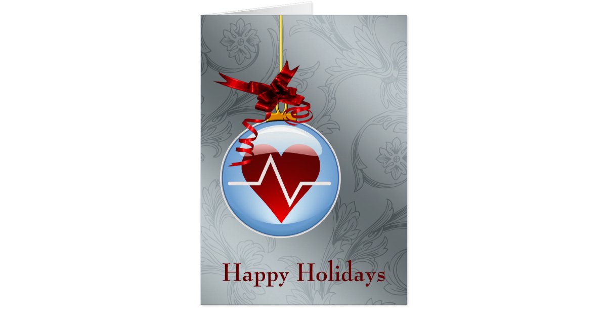 medical profession cardio holiday Cards Zazzle