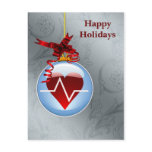 medical profession cardio Holiday Cards postcards