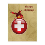 medical profession red cross sign Holiday Cards postcards