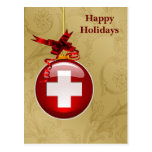 medical profession red cross sign Holiday Cards postcards