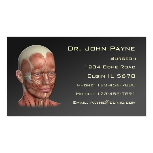 Medical Profile Card Business Card (front side)