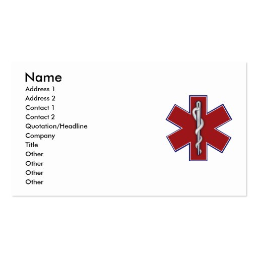 Medical Profile Card Business Card Template (front side)