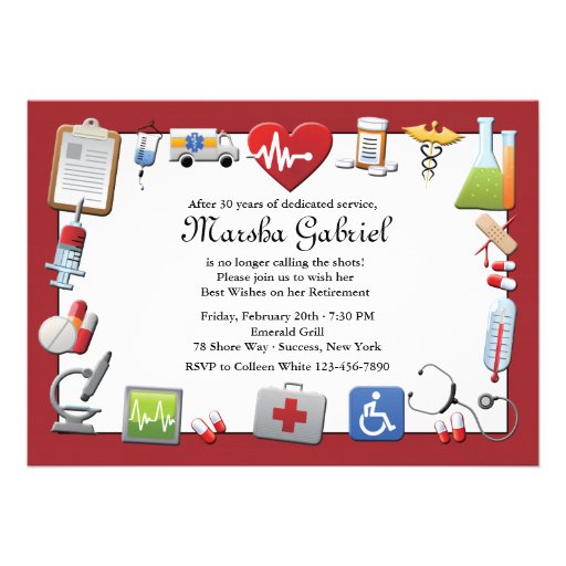 Medical Retirement Party Invitation (front side)