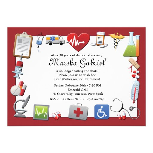 Medical Retirement Party Invitation