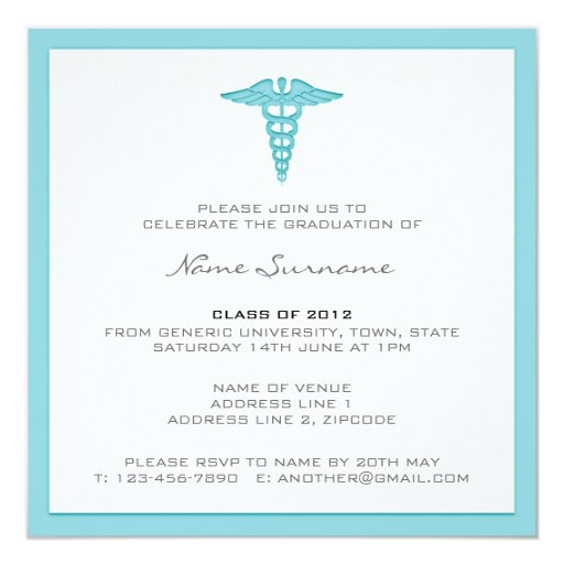 Medical School Graduation Invitation - Letterpress | Zazzle