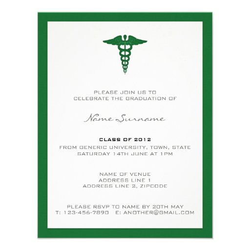 Medical School Graduation Invitation - Letterpress (front side)