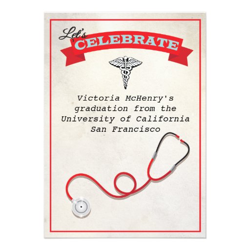 Medical School Graduation Prescription Invitation