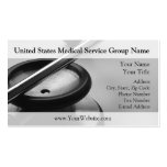 Medical Stethoscope, Black and White Business Card Templates