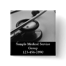 Medical Stethoscope, Black and White Buttons