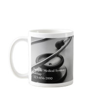 Medical Stethoscope, Black and White Coffee Mugs