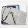 medical stethoscope on cardiogram EKG readings Mousepad