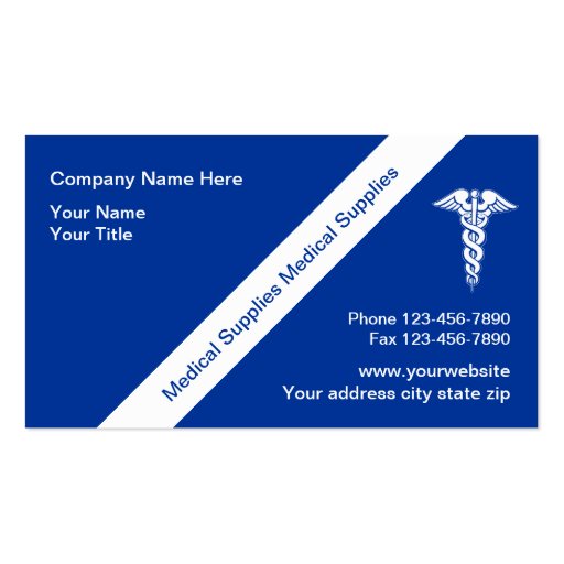 Medical Supplies Business Cards (front side)