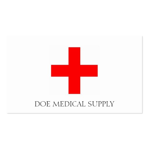 Medical Supply W/W Business Card Templates (front side)
