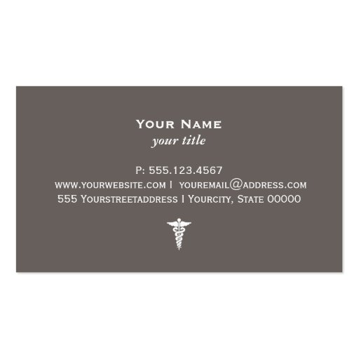 Medical Symbol Business Card (back side)