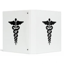 Medical Symbol Caduceus 3 Ring Binder