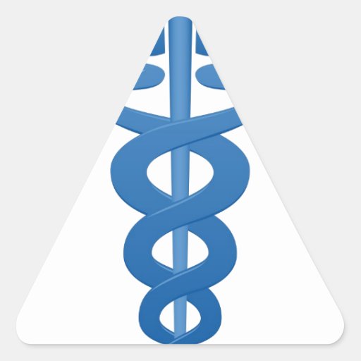 medical-symbol-caduceus-logo-triangle-stickers-zazzle