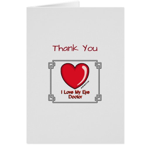 Medical Thank You Eye Doctor Card Zazzle