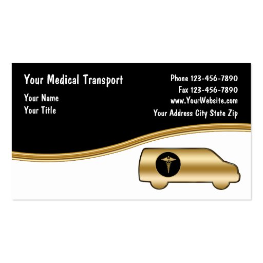 Medical Transport Business Cards (front side)