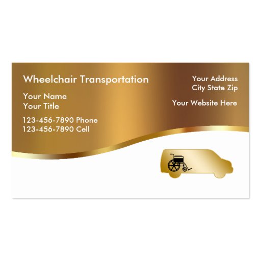 Medical Wheelchair Transport Business Cards (front side)