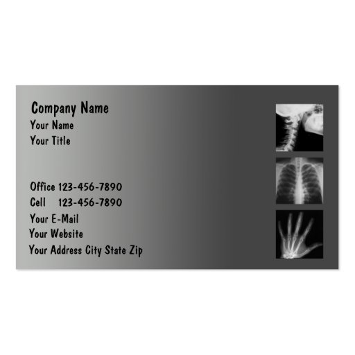 Medical X Ray Business Cards (front side)