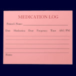 Medication Log Notepad (Pink) notepads