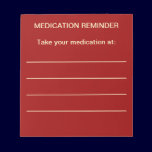 Medication Reminder Notepad notepads