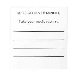 Medication Reminder Notes Notepads