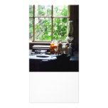 Medicine and Hurricane Lamp on Desk Custom Photo Card