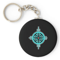 Medicine Wheel-Black Keychain