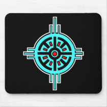 Medicine Wheel-Black Mouse Mat