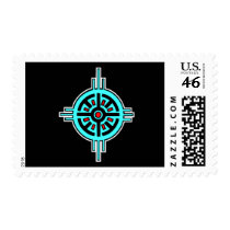 Medicine Wheel-Black Postage Stamp