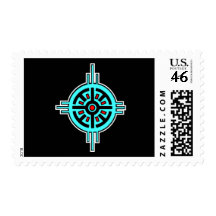 Medicine Wheel-Black Postage Stamp