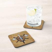 Medieval Arms cork coasters