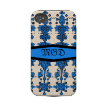 Medieval art nouveau unisex blue design monogram