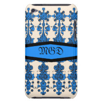 Medieval art nouveau unisex blue design monogram